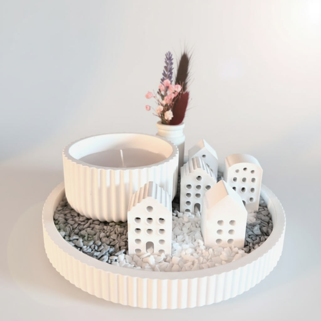 Miniatur-Häuser Kerzenset