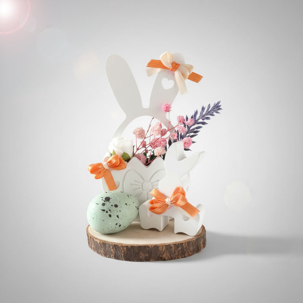 Osterhasen-Silhouette mit Blumen – Ansicht 2