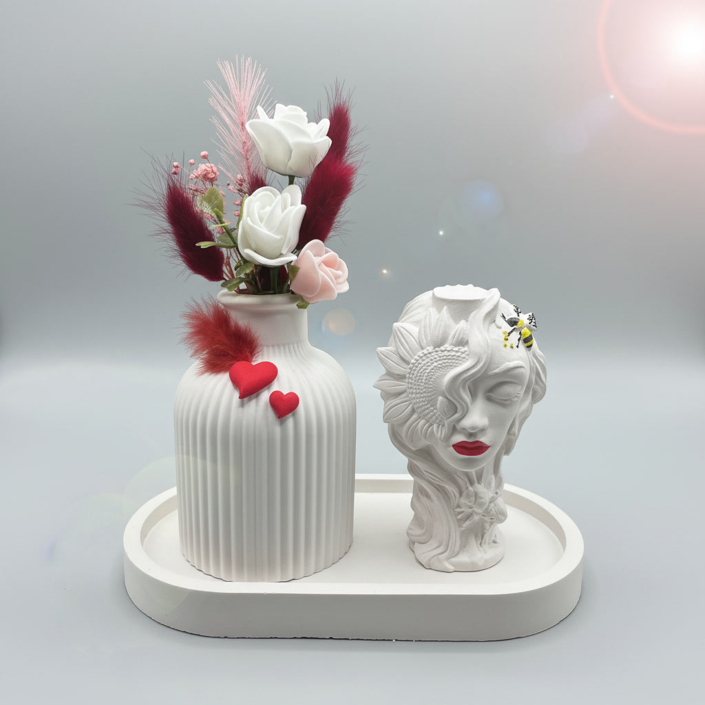 Sonnenblumen-Maedchen Vasen-Set – Ansicht 2
